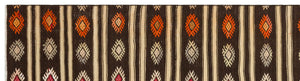 Striped Design Hand Knotted Kilim Runner 2'6'' x 10'3'' ft 76 x 312 cm