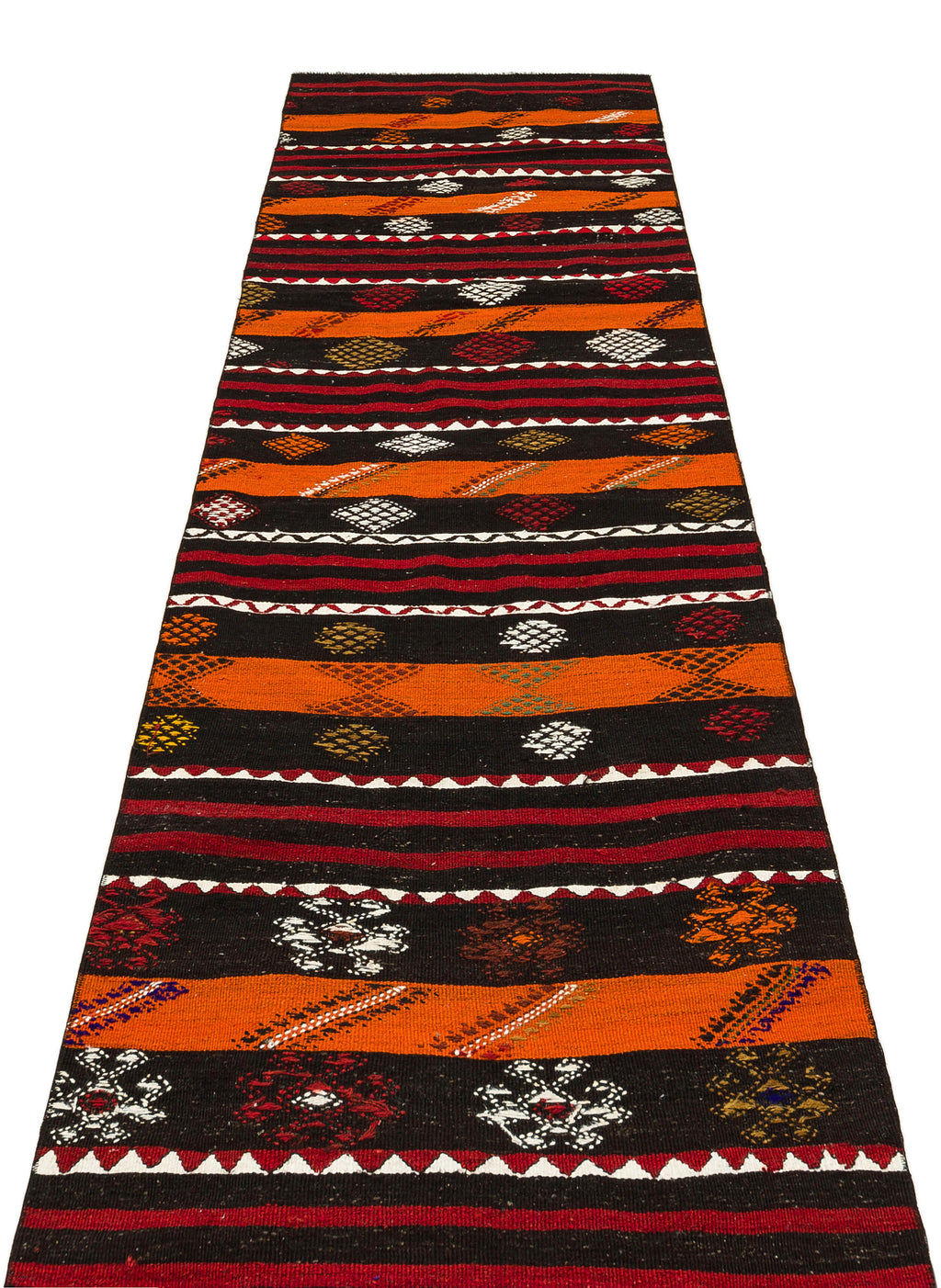 Striped Over Dyed Kilim Rug 2'9'' x 10'11'' ft 85 x 334 cm