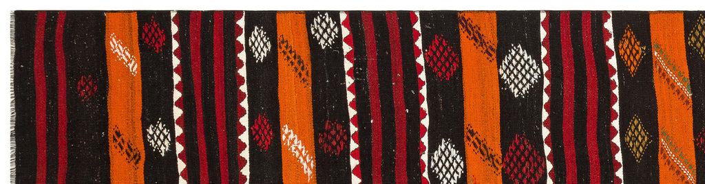 Striped Over Dyed Kilim Rug 2'9'' x 10'11'' ft 85 x 334 cm