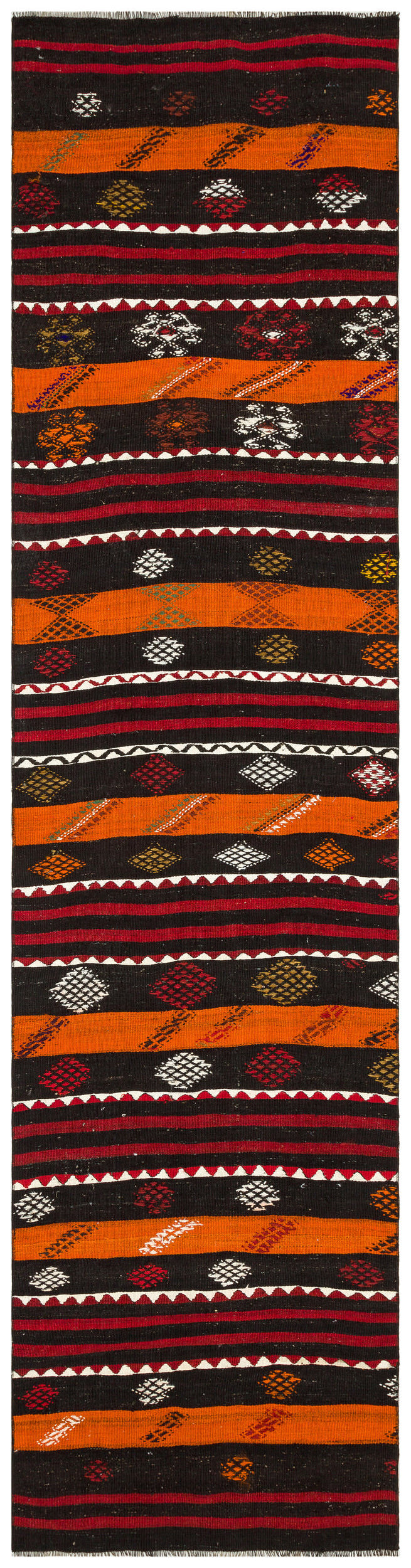 Striped Over Dyed Kilim Rug 2&#39;9&#39;&#39; x 10&#39;11&#39;&#39; ft 85 x 334 cm