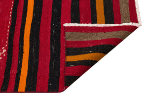 Striped Over Dyed Kilim Rug 2'8'' x 9'10'' ft 82 x 299 cm