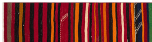 Striped Over Dyed Kilim Rug 2'8'' x 9'10'' ft 82 x 299 cm