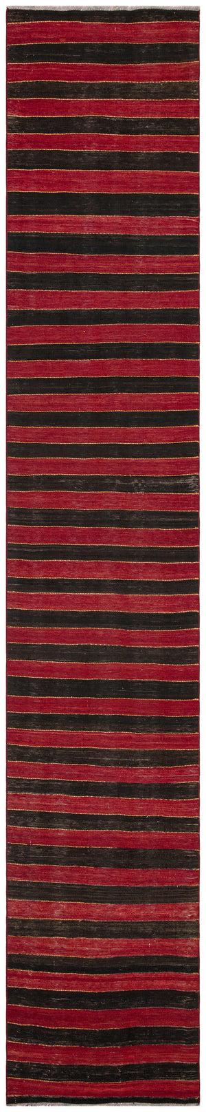 Striped Over Dyed Kilim Rug 2'9'' x 14'8'' ft 84 x 448 cm