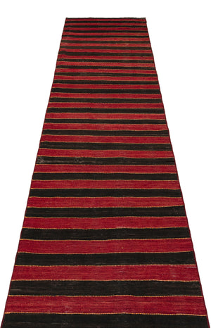 Striped Over Dyed Kilim Rug 2'9'' x 14'8'' ft 84 x 448 cm