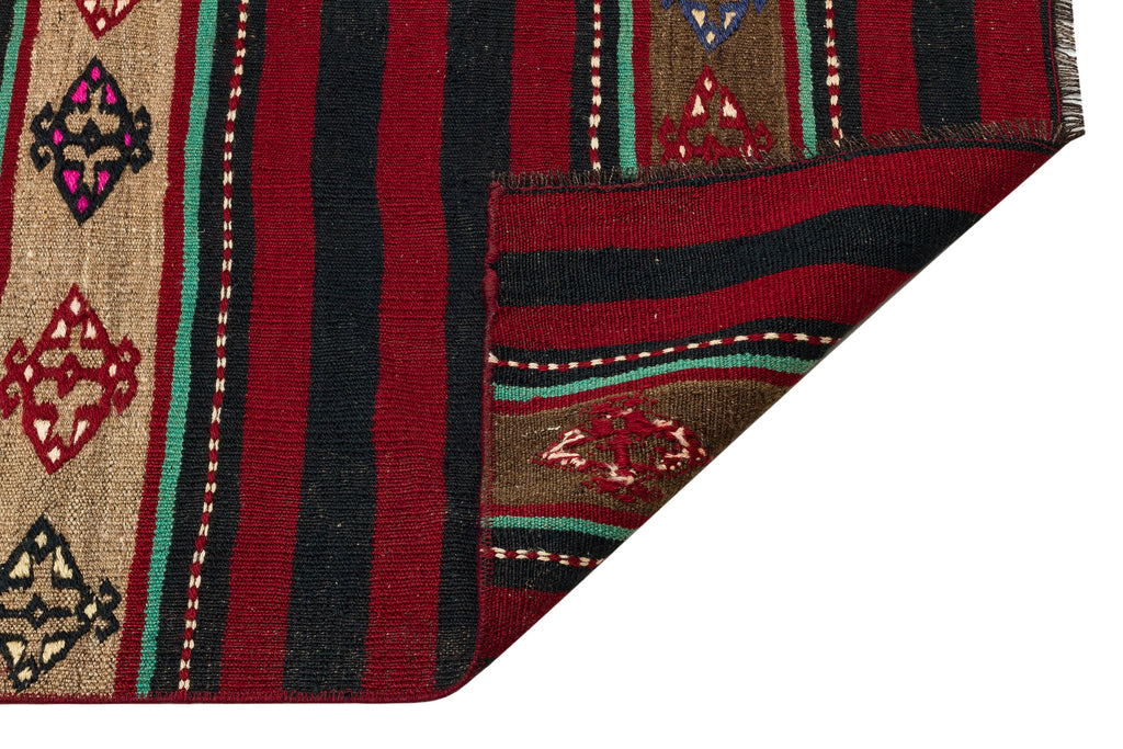 Striped Design Hand Knotted Kilim Runner 2'11'' x 10'2'' ft 90 x 311 cm