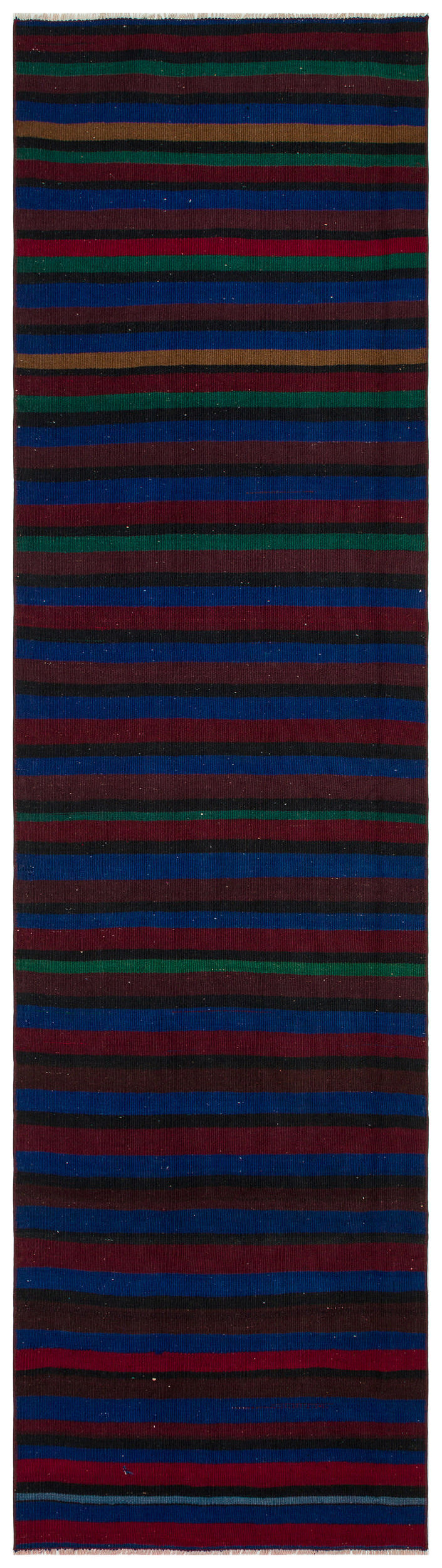 Striped Over Dyed Kilim Rug 2'8'' x 9'9'' ft 81 x 298 cm