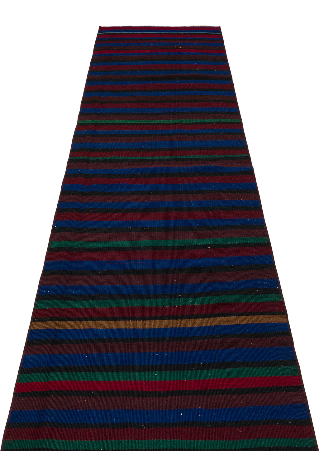 Striped Over Dyed Kilim Rug 2'8'' x 9'9'' ft 81 x 298 cm