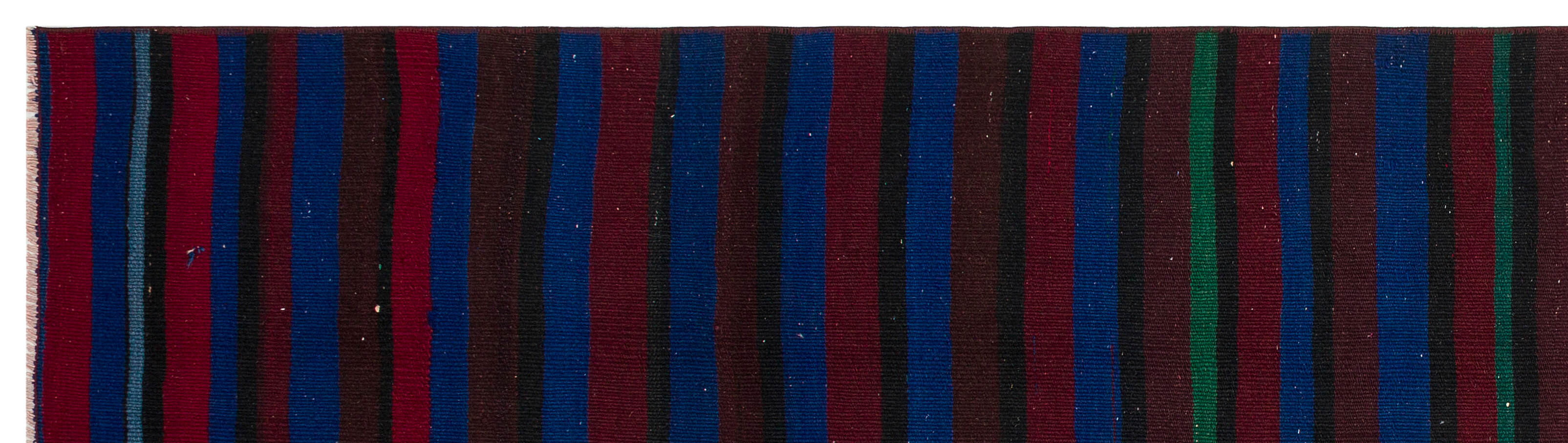 Striped Over Dyed Kilim Rug 2'8'' x 9'9'' ft 81 x 298 cm