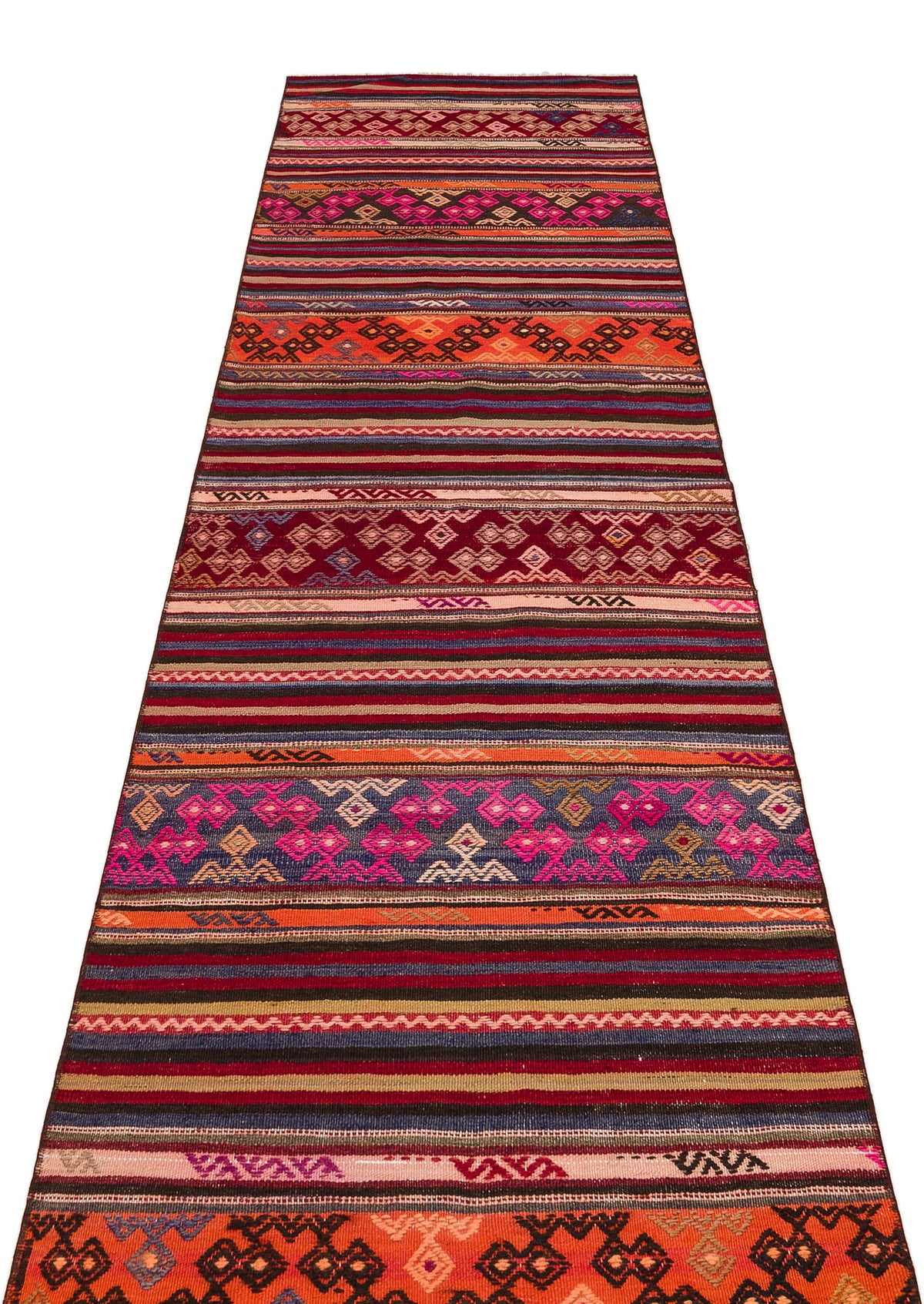 Geometric Over Dyed Kilim Rug 2&#39;7&#39;&#39; x 9&#39;9&#39;&#39; ft 80 x 297 cm