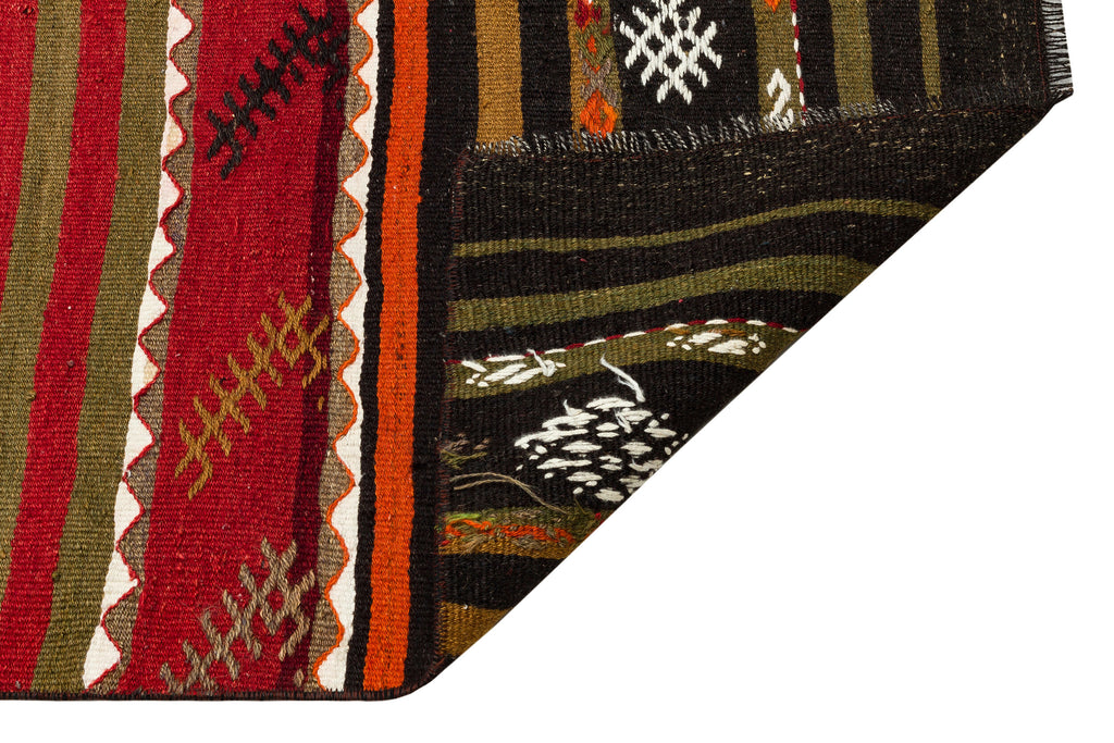 Geometric Design Hand Knotted Kilim Runner 2'9'' x 11'10'' ft 83 x 360 cm