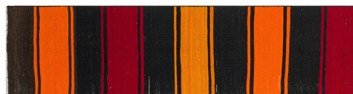 Striped Over Dyed Kilim Rug 2&#39;7&#39;&#39; x 9&#39;11&#39;&#39; ft 80 x 301 cm