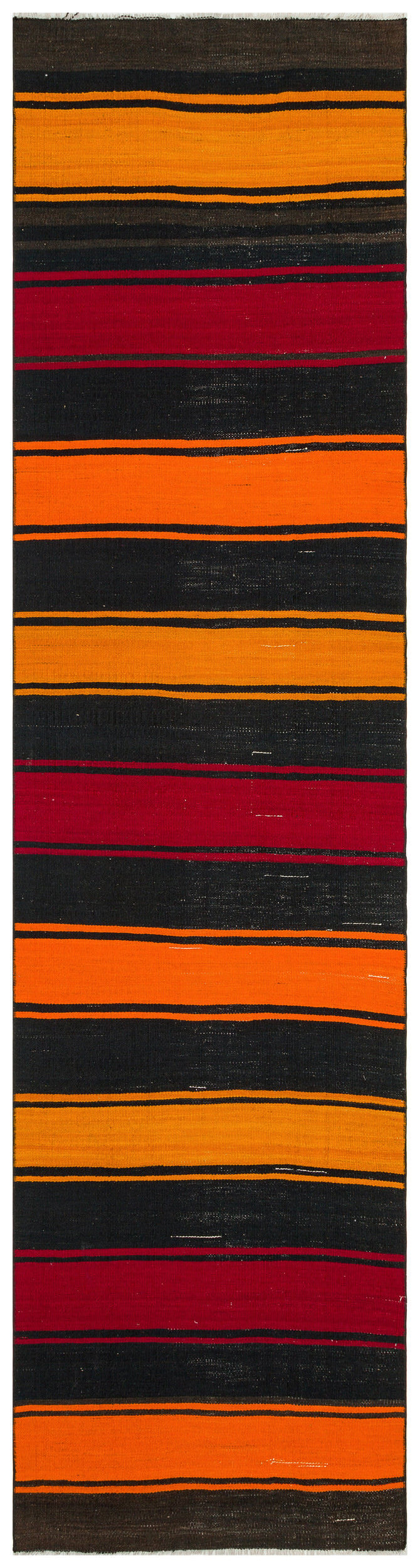 Striped Over Dyed Kilim Rug 2&#39;7&#39;&#39; x 9&#39;11&#39;&#39; ft 80 x 301 cm