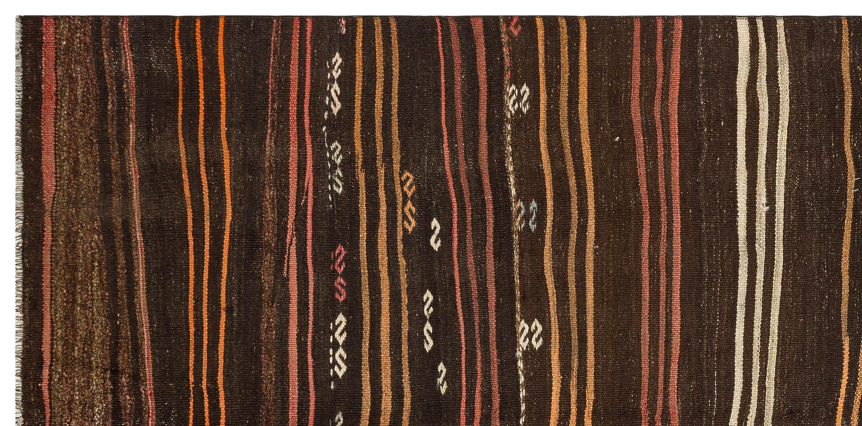 Striped Over Dyed Kilim Rug 4'6'' x 8'12'' ft 137 x 274 cm