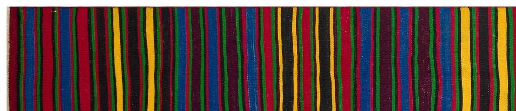 Striped Over Dyed Kilim Rug 2'8'' x 13'0'' ft 82 x 397 cm