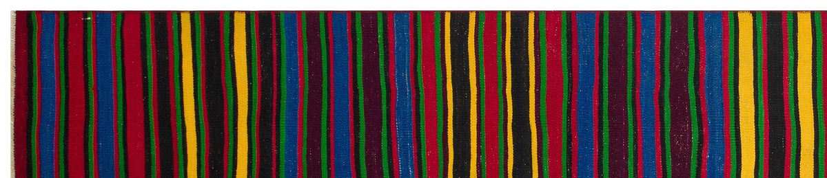 Striped Over Dyed Kilim Rug 2&#39;8&#39;&#39; x 13&#39;0&#39;&#39; ft 82 x 397 cm