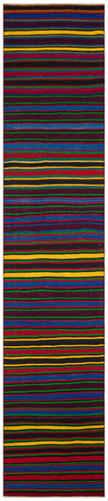 Striped Over Dyed Kilim Rug 2'8'' x 13'0'' ft 82 x 397 cm