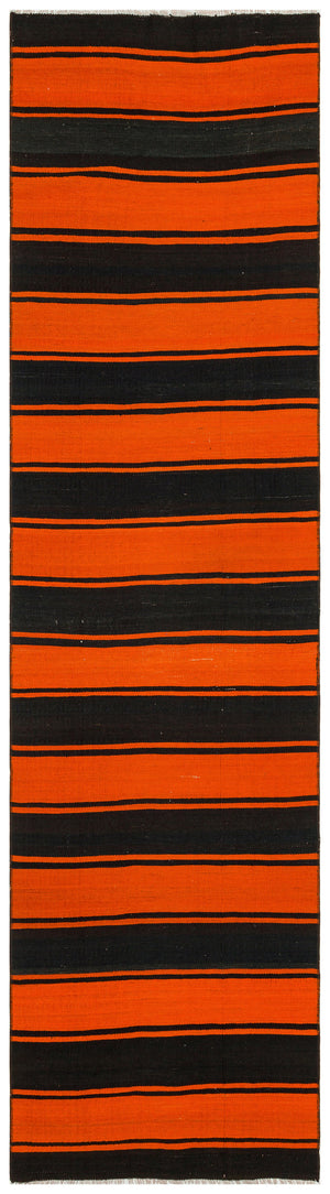 Striped Over Dyed Kilim Rug 2'8'' x 10'0'' ft 81 x 305 cm
