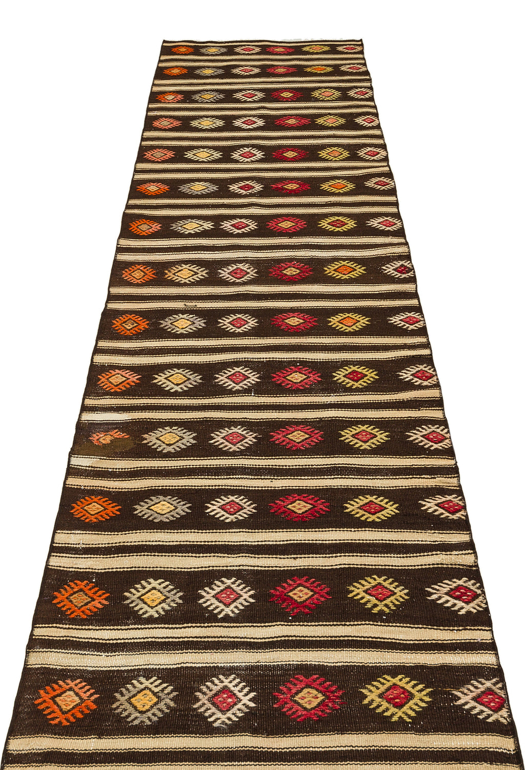 Striped Over Dyed Kilim Rug 2'7'' x 9'9'' ft 79 x 297 cm