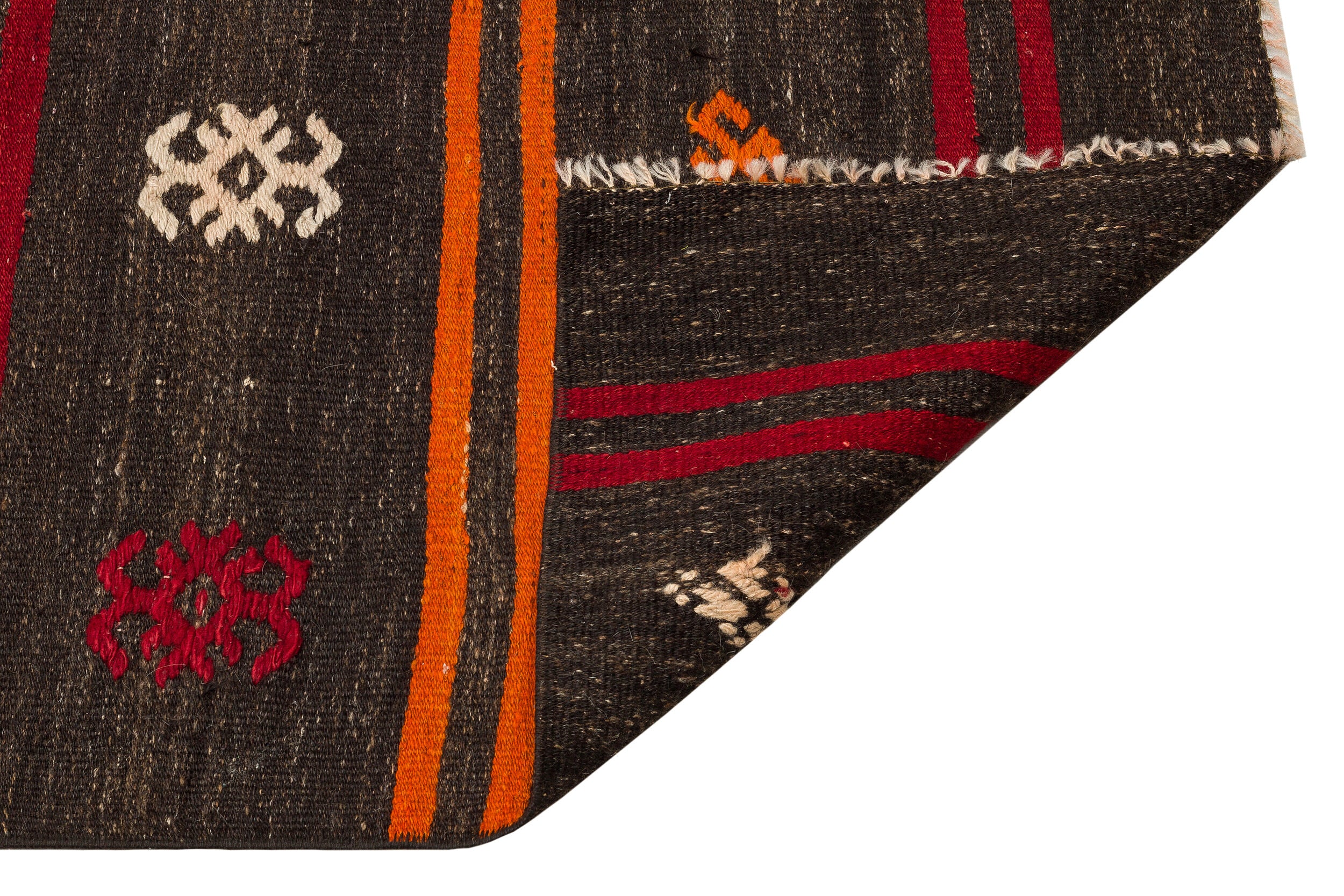 Striped Design Hand Knotted Kilim Runner 2'5'' x 11'3'' ft 73 x 343 cm