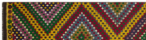 Geometric Over Dyed Kilim Rug 3'1'' x 11'3'' ft 93 x 344 cm