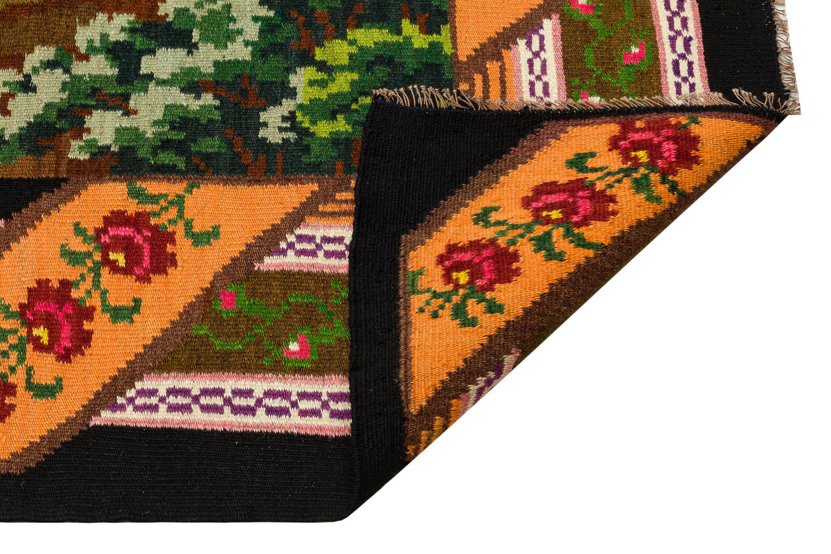 Karabakh Black Kilim Rug 6&#39;1&#39;&#39; x 9&#39;1&#39;&#39; ft 185 x 278 cm