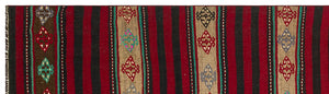 Striped Over Dyed Kilim Rug 2'9'' x 9'11'' ft 83 x 302 cm