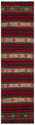 Striped Over Dyed Kilim Rug 2'9'' x 9'11'' ft 83 x 302 cm