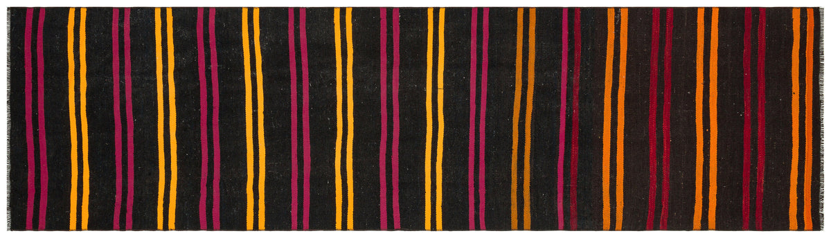 Striped Over Dyed Kilim Rug 2&#39;8&#39;&#39; x 9&#39;7&#39;&#39; ft 82 x 292 cm