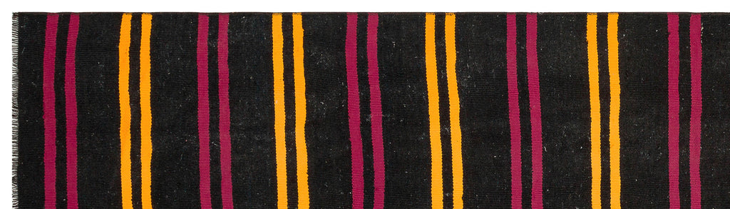 Striped Over Dyed Kilim Rug 2'8'' x 9'7'' ft 82 x 292 cm
