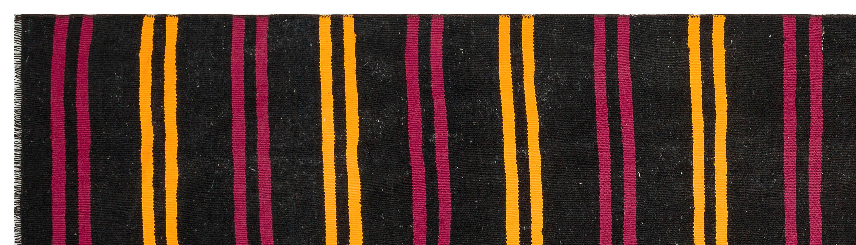 Striped Over Dyed Kilim Rug 2'8'' x 9'7'' ft 82 x 292 cm