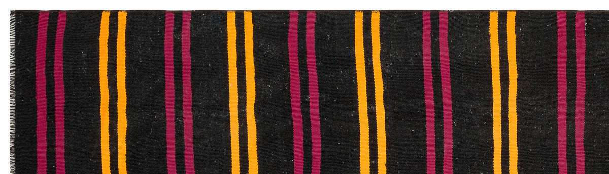 Striped Over Dyed Kilim Rug 2&#39;8&#39;&#39; x 9&#39;7&#39;&#39; ft 82 x 292 cm