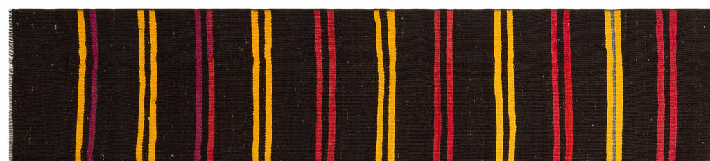 Striped Over Dyed Kilim Rug 2'10'' x 12'11'' ft 86 x 394 cm