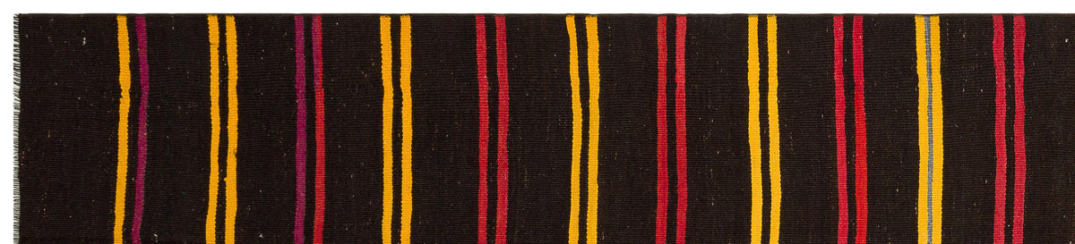 Striped Over Dyed Kilim Rug 2&#39;10&#39;&#39; x 12&#39;11&#39;&#39; ft 86 x 394 cm