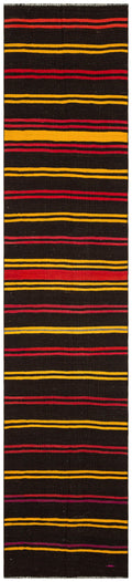 Striped Over Dyed Kilim Rug 2'10'' x 12'11'' ft 86 x 394 cm