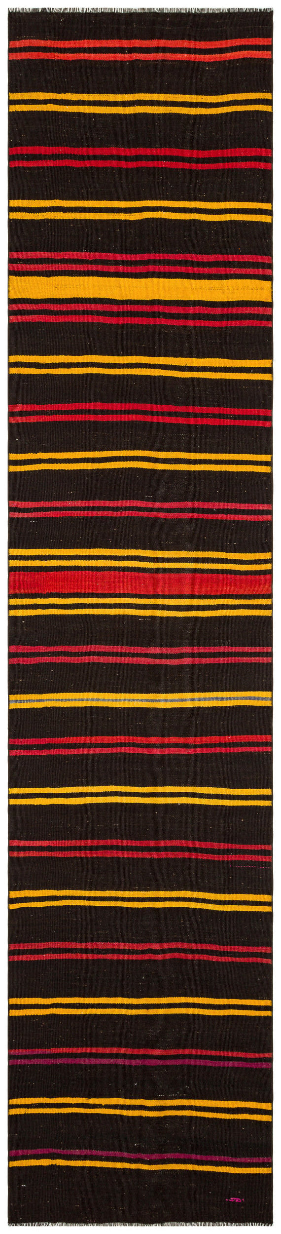 Striped Over Dyed Kilim Rug 2&#39;10&#39;&#39; x 12&#39;11&#39;&#39; ft 86 x 394 cm