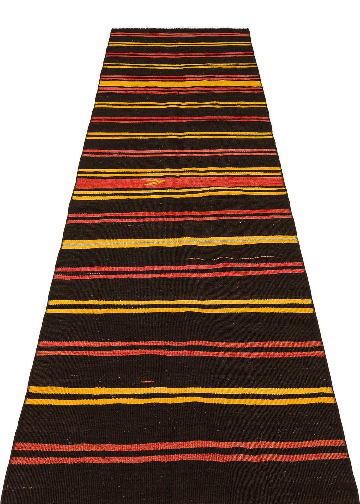 Striped Over Dyed Kilim Rug 2&#39;11&#39;&#39; x 12&#39;9&#39;&#39; ft 88 x 388 cm