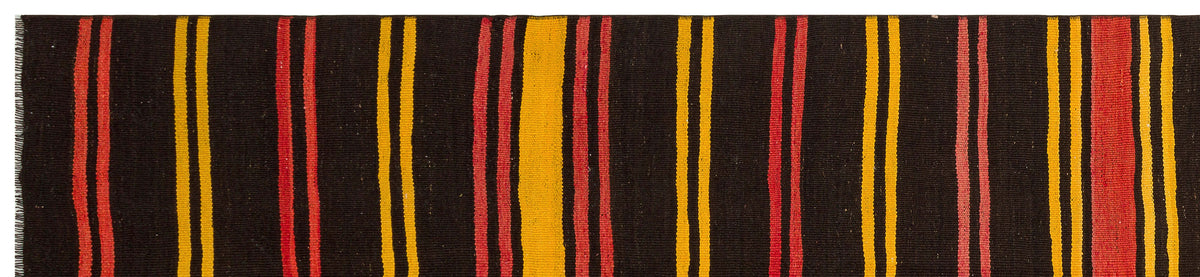 Striped Over Dyed Kilim Rug 2&#39;11&#39;&#39; x 12&#39;9&#39;&#39; ft 88 x 388 cm