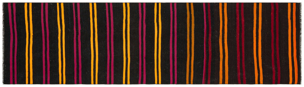 Striped Over Dyed Kilim Rug 2'8'' x 9'10'' ft 82 x 300 cm