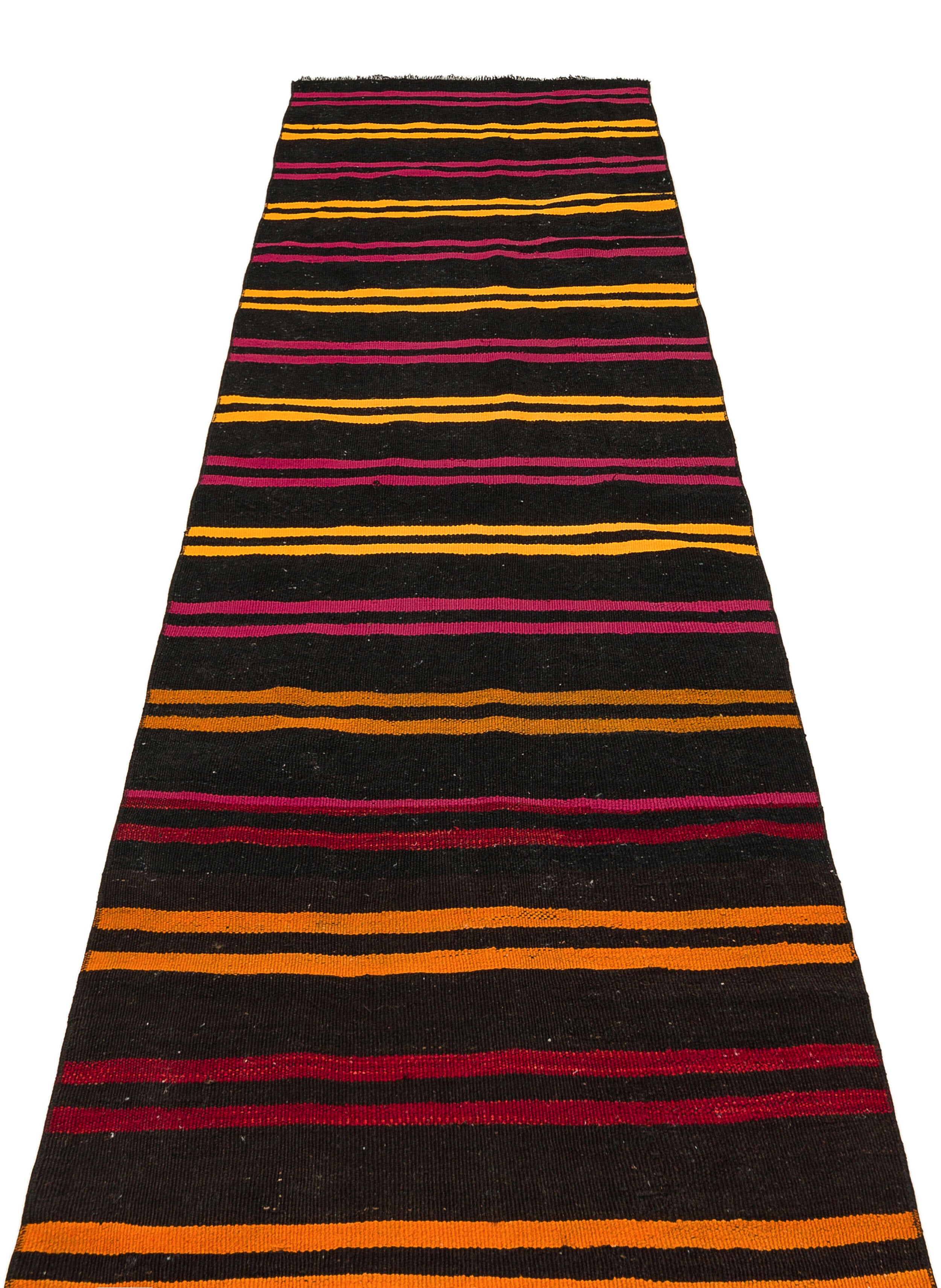 Striped Over Dyed Kilim Rug 2'8'' x 9'10'' ft 82 x 300 cm