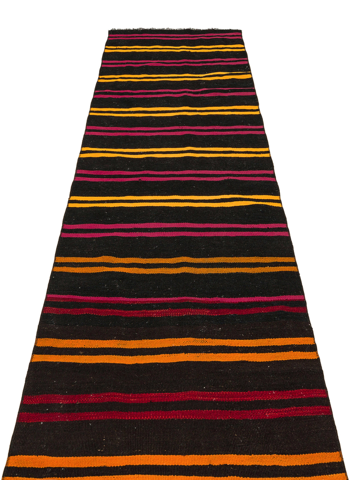 Striped Over Dyed Kilim Rug 2&#39;8&#39;&#39; x 9&#39;10&#39;&#39; ft 82 x 300 cm