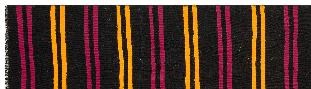 Striped Over Dyed Kilim Rug 2&#39;8&#39;&#39; x 9&#39;10&#39;&#39; ft 82 x 300 cm