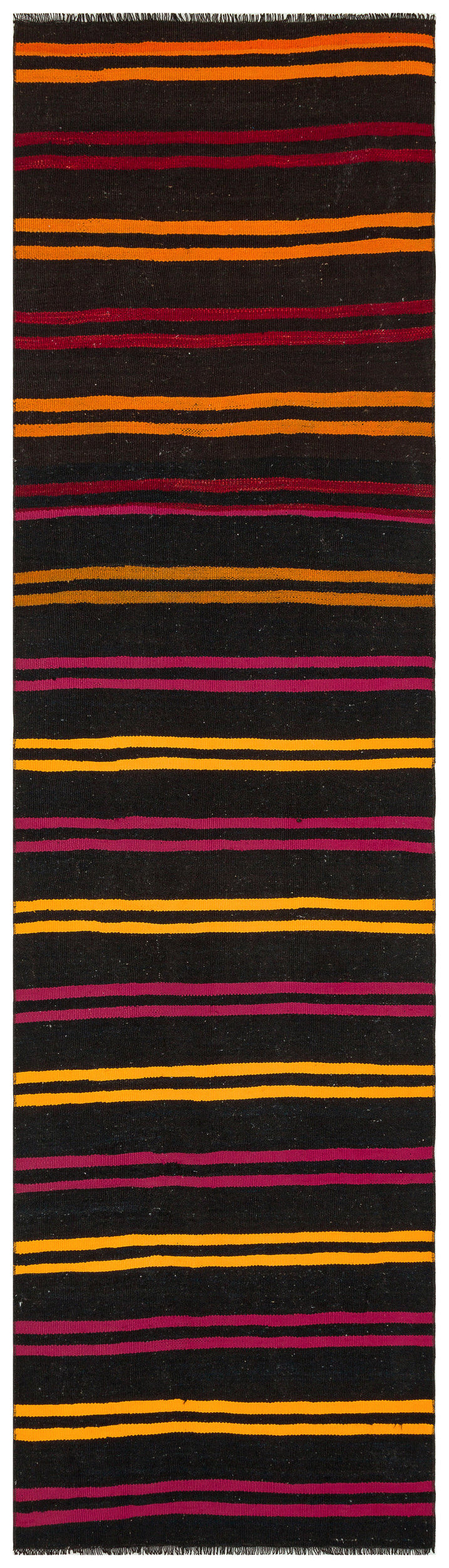 Striped Over Dyed Kilim Rug 2&#39;8&#39;&#39; x 9&#39;10&#39;&#39; ft 82 x 300 cm