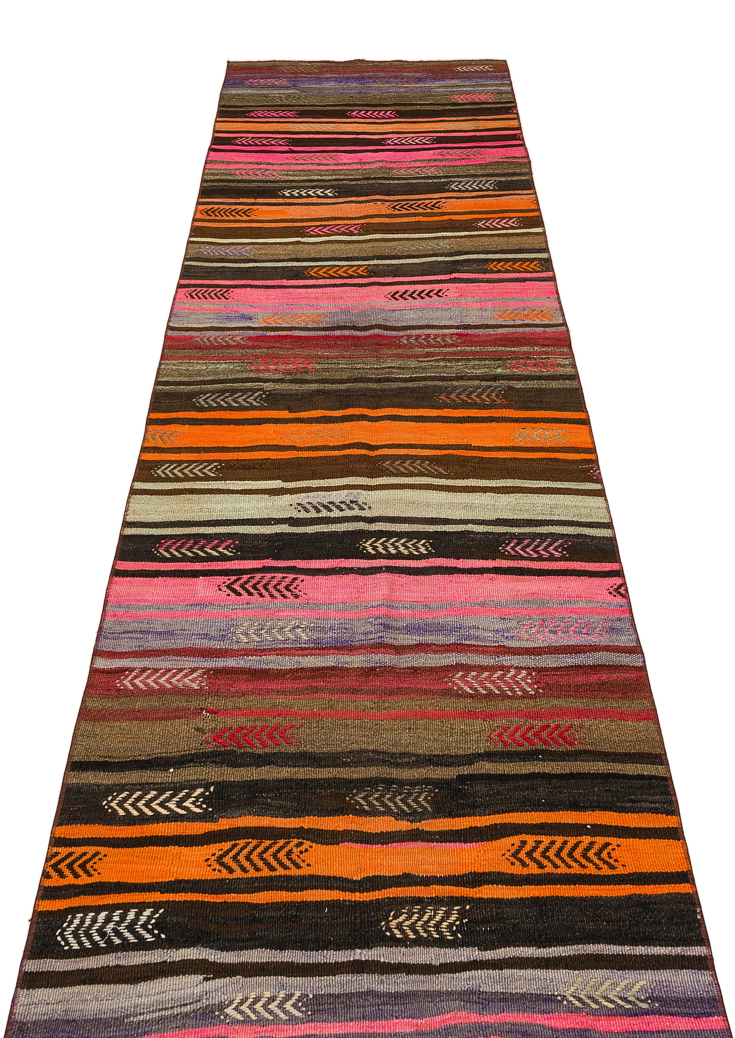Geometric Design Hand Knotted Kilim Runner 2'8'' x 10'1'' ft 82 x 307 cm