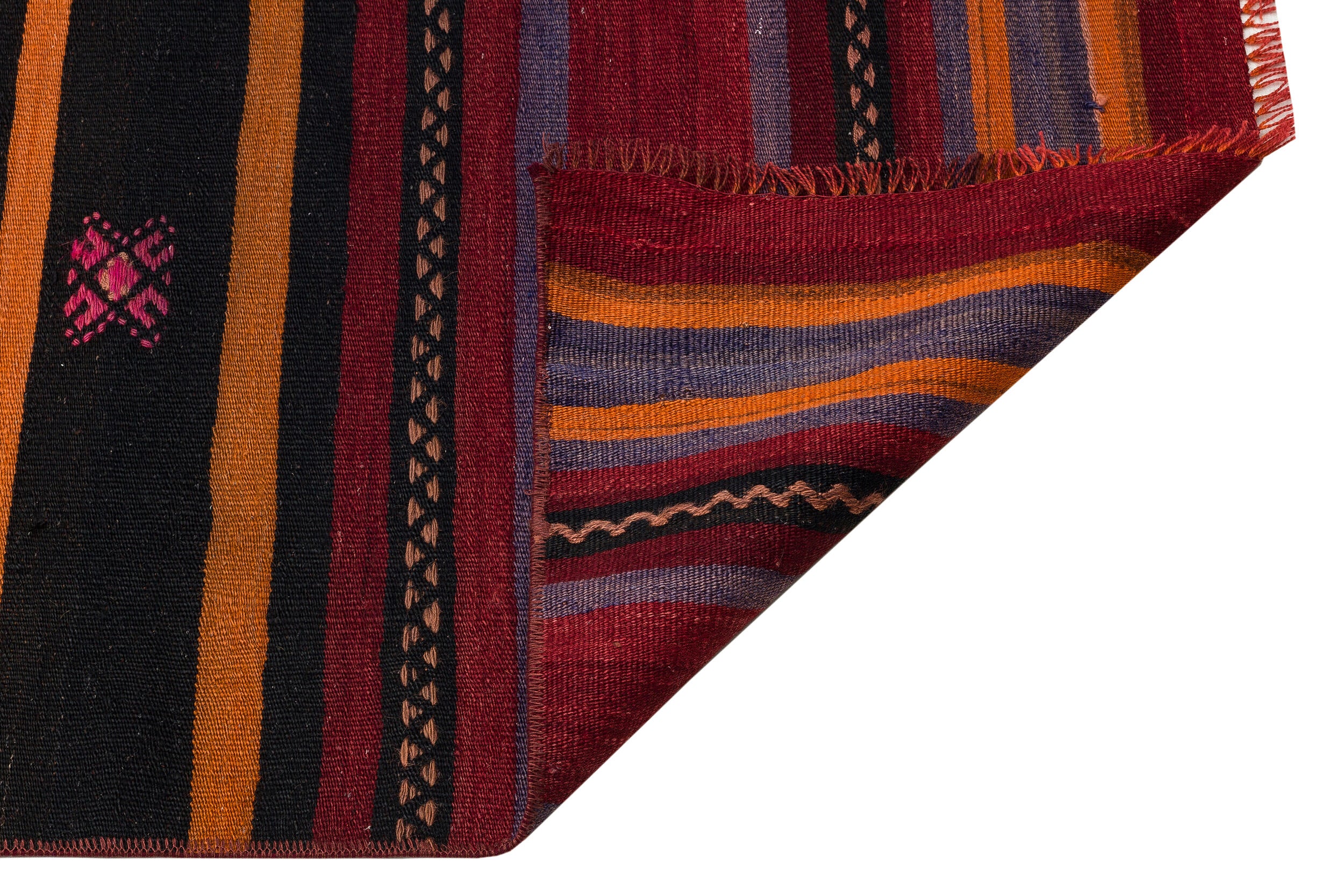 Striped Design Hand Knotted Kilim Runner 2'9'' x 10'9'' ft 83 x 328 cm
