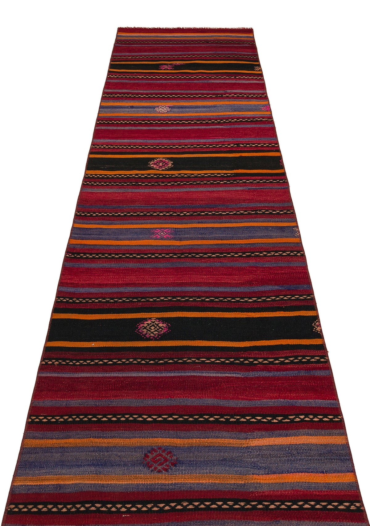 Striped Over Dyed Kilim Rug 2&#39;8&#39;&#39; x 10&#39;12&#39;&#39; ft 82 x 335 cm