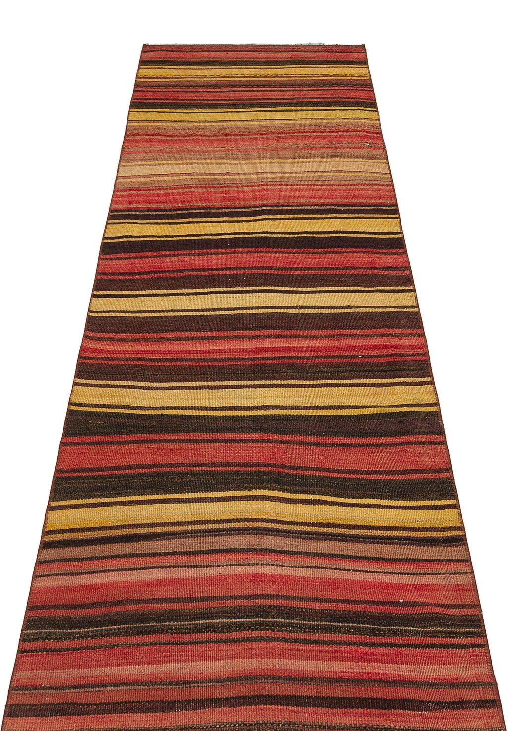 Striped Over Dyed Kilim Rug 2'8'' x 8'11'' ft 82 x 272 cm