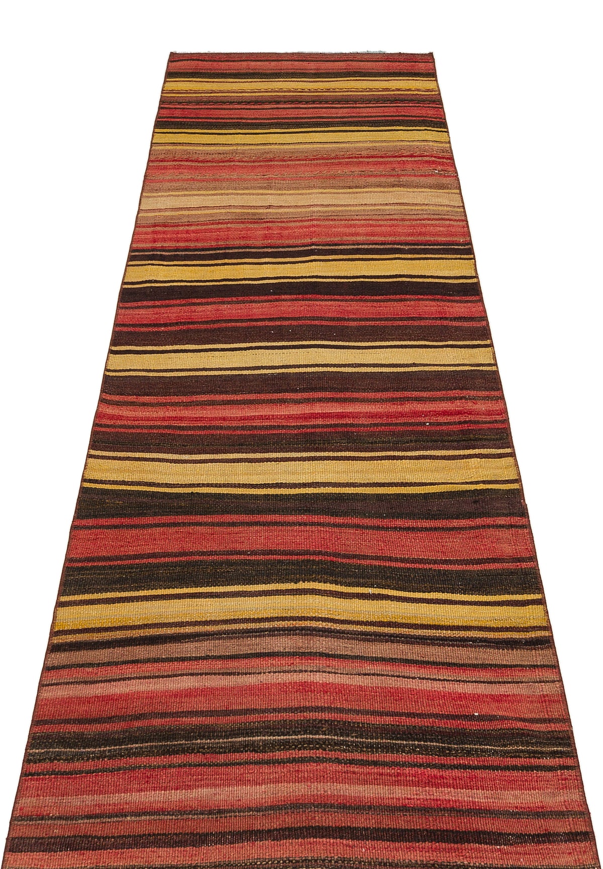 Striped Over Dyed Kilim Rug 2&#39;8&#39;&#39; x 8&#39;11&#39;&#39; ft 82 x 272 cm