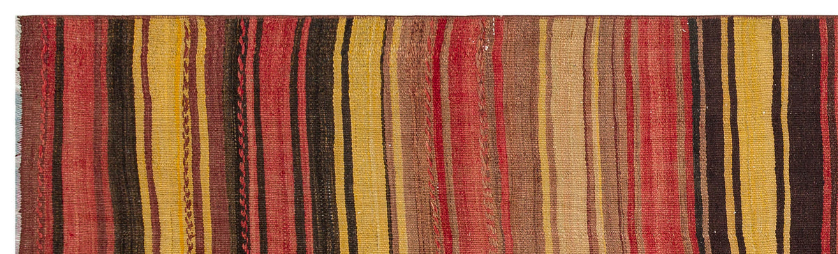 Striped Over Dyed Kilim Rug 2&#39;8&#39;&#39; x 8&#39;11&#39;&#39; ft 82 x 272 cm