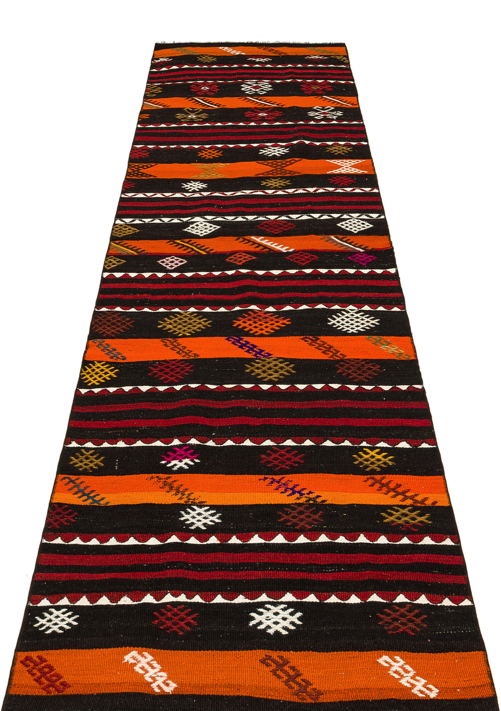 Geometric Over Dyed Kilim Rug 2'9'' x 10'0'' ft 85 x 305 cm