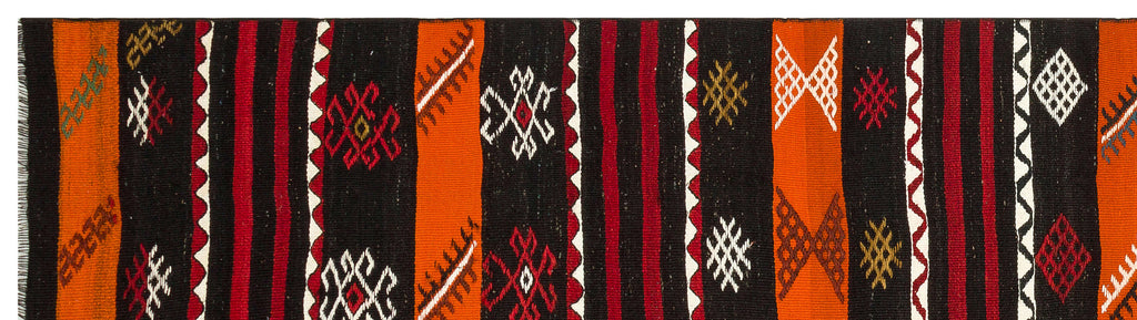Geometric Over Dyed Kilim Rug 2'9'' x 10'0'' ft 85 x 305 cm
